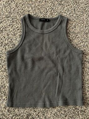 PAZZO Olive Green Waffle Knit Tank